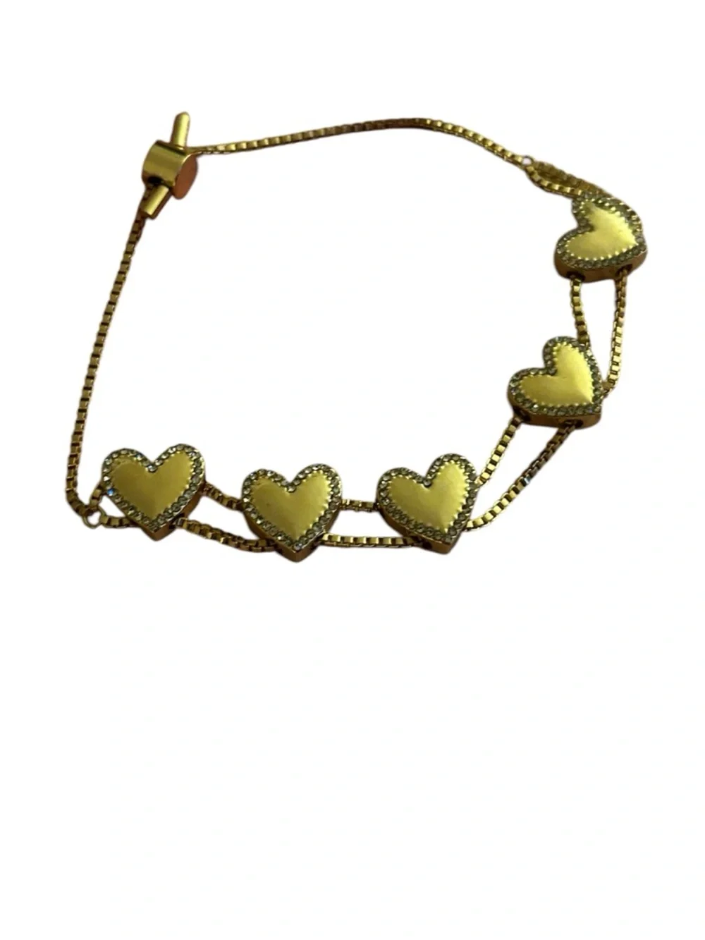 Anthropologie‎ Gold Heart Bracelet Adjustable